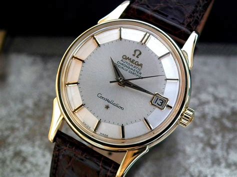 omega constellation chronometer gents 18ct gold automatic watch|omega constellation automatic wrist watch.